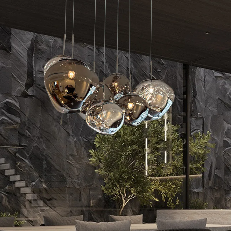 

Nordic Irregular Acrylic Chandelier Creative Colorful Lava Design Chandelier Villa Stairs Restaurant Decorative Lamp