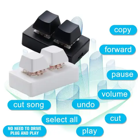 블랙 RGB USB 키패드 2 키 복사 및 붙여넣기 1 키 암호 단축키 조합, 다중 키 사용자 정의 게임용 키보드, O R1V0