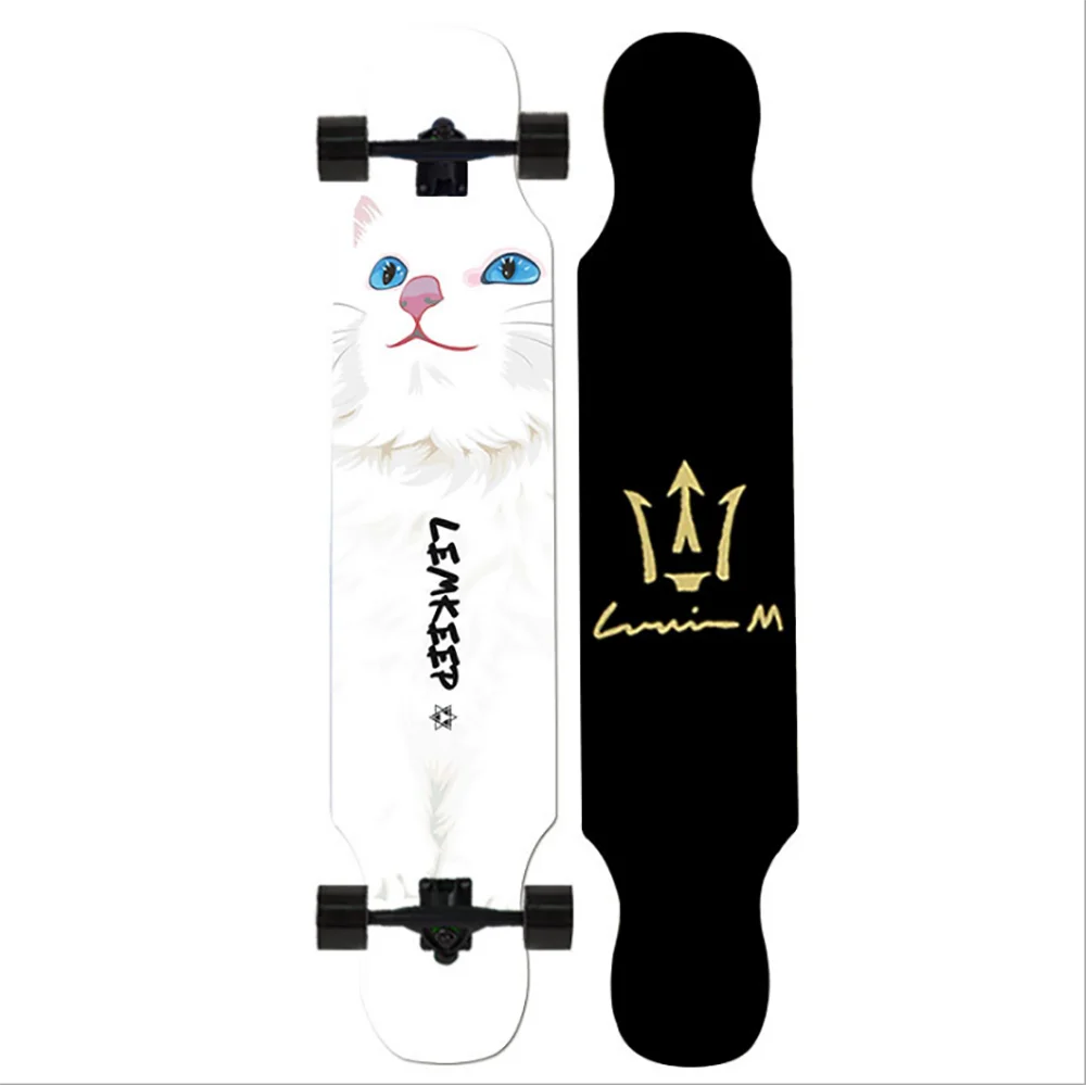 42inch Double Truck Longboard 4 Big Wheels Skateboard Aluminium Alloy Trucks Maple Skateboard