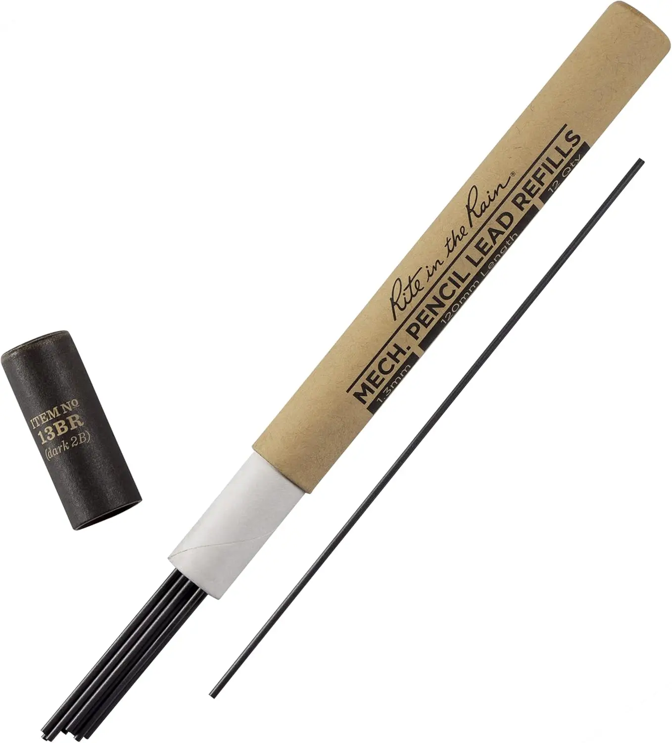 

Weatherproof Black 1.3mm Lead Refill for All-Weather Writing, 12-Pack in Durable Tube