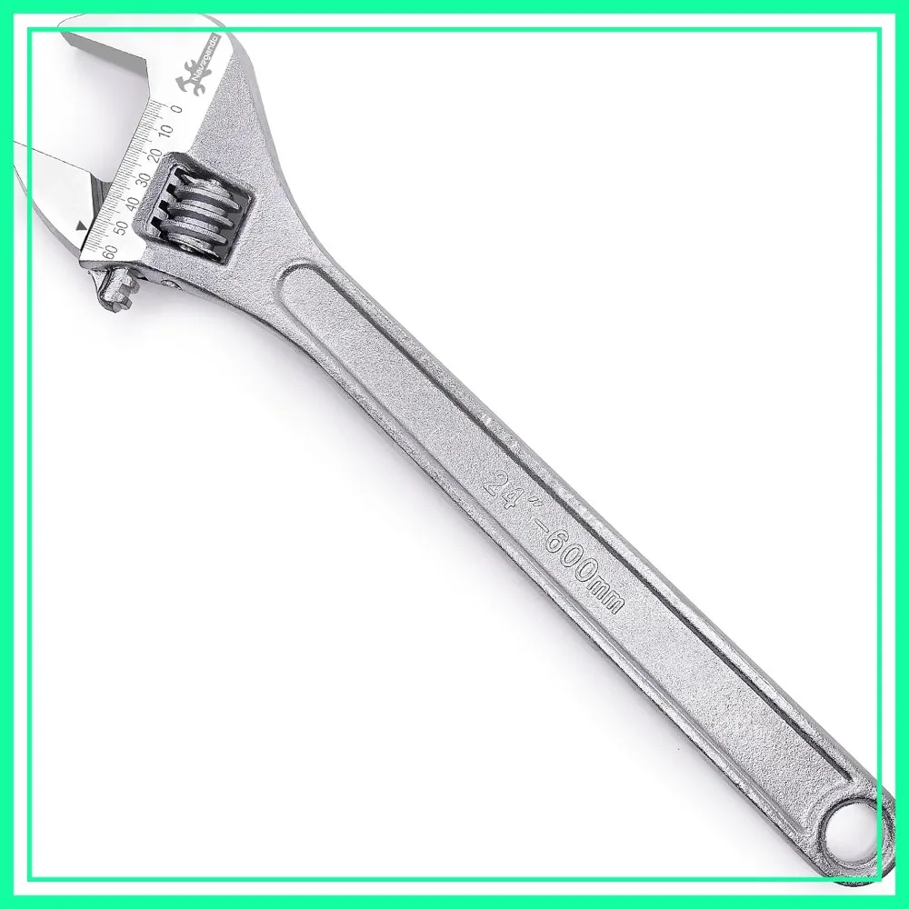 

24 Inch Adjustable Wrench, 2.36 Inch Jaw Opening, Heavy Duty Forged Steel, Long Handle for Automotive, Construction, Farm