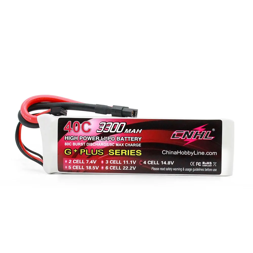 CNHL 3S 4S 5S 11.1V 14.8V 18.5V Lipo Battery 3300mAh 3700mAh 40C With XT60  For RC Car Rock Crawlers Truck Airplane Helicopter