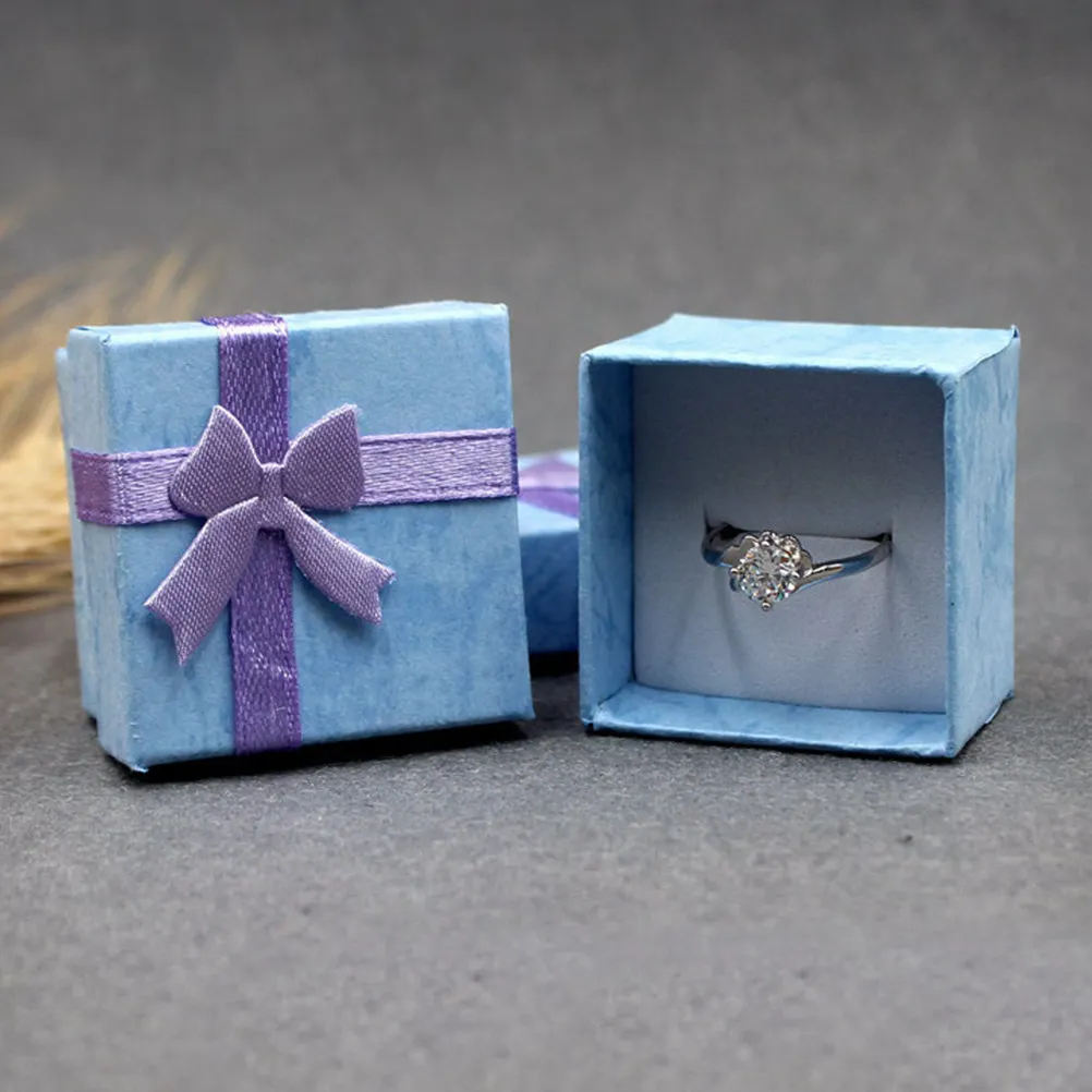 

Набор из 12 шкатулок для украшений с бантом, маленькие подарочные коробки для хранения, изящный дизайн, компактный размер для колец, серег и других ювелирных изделий