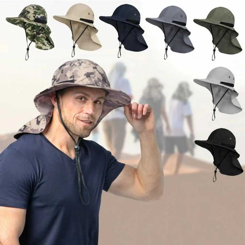 

3PCS Quick-Dry UPF50+ Sun Bucket Hat Men Women Breathable Waterproof Wide Brim Outdoor Summer Fishing Hiking Boonie Cap
