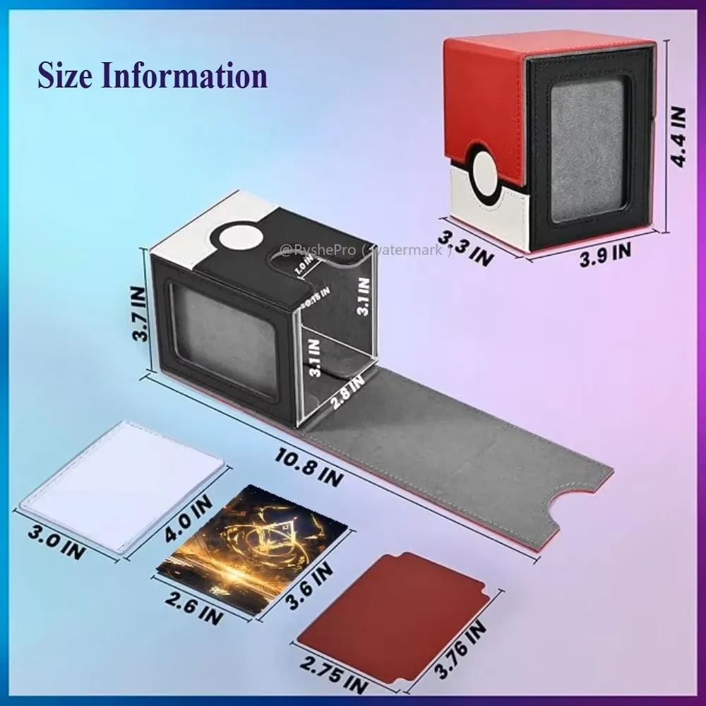 صندوق بطاقات لشاشة عرض قائد MTG يحمل أكثر من 100 بطاقات مزدوجة الأكمام صندوق تخزين بطاقات التداول يناسب بطاقات رياضية لألعاب TCG #3