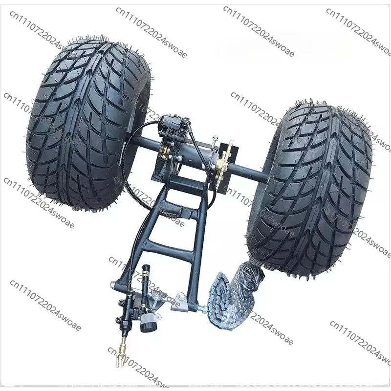 Two-wheel Modified Three-wheel Motorcycle Beach Rear Axle Suspension Disc Brake 8-inch Four-hole Road Tire Assembly Accessories