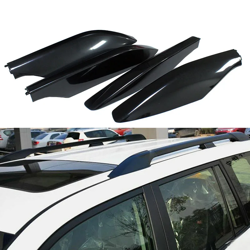 ABS Roof Rack Bar Rail End Protection Cover Shell 4PCS For Toyota Land Cruiser Prado FJ120 2003 2004 2005 2006 2007 2008 2009