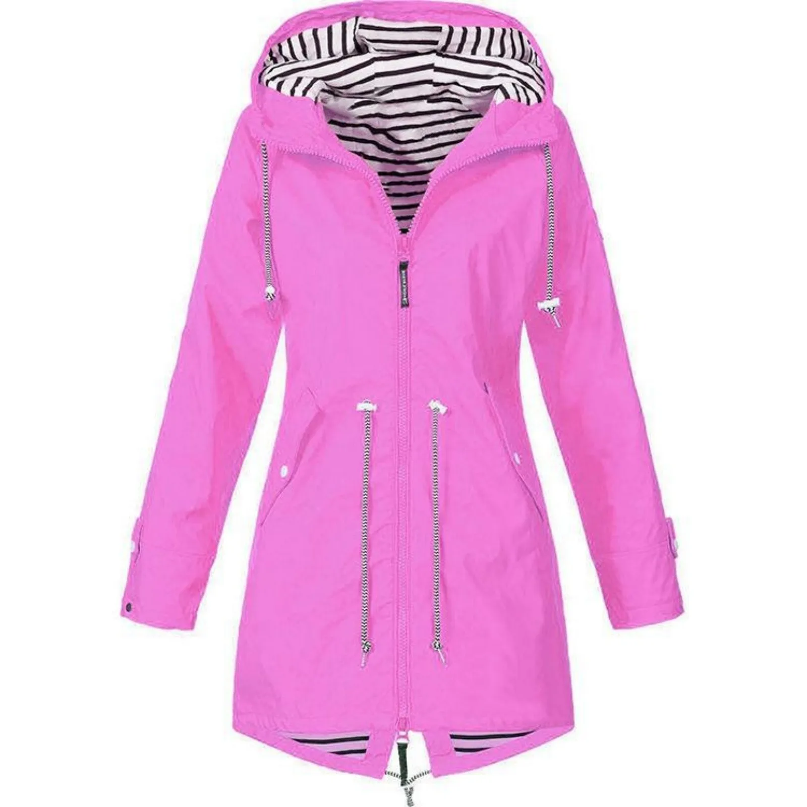 2025 New Long-sleeved Raincoat Zipper Women's Jacket Outdoor Hooded Mountaineering Jacket Waterproof and Windproof Coats view 3
