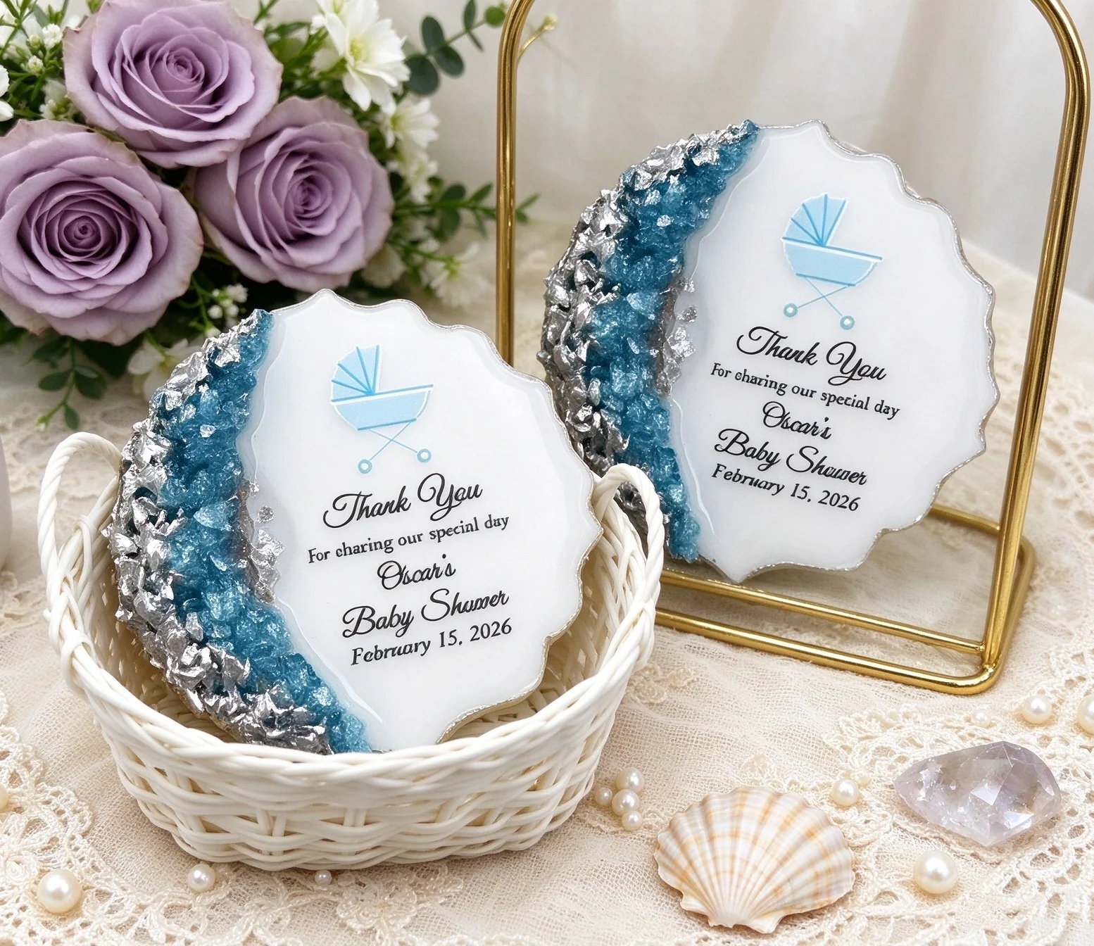 Personalisierter Baby Shower Keepsake for Guests, Gender Reveal Party Gifts, Pregnancy announce favor, New Baby Gift