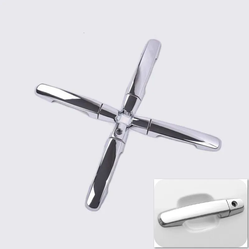 

FUNDUOO New Chrome Car Door Handle Cover Trim Sticker For Chery Tiggo 3 Chery A5 2005 2006 2007 2008 2009 2010 2011 2012-2016