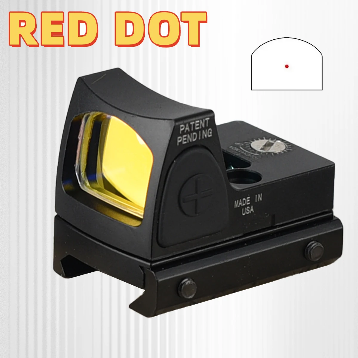 RM Compact Red Dot Sight Hunting Tactical Precision Shooting Collimator Optics Reflex Scope for Glo*k Base and 20mm Rail Mount