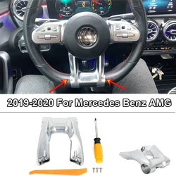 W/ Logo Car Steering Flat Wheel Lower Trim Cover For Mercedes Benz AMG W177 W247 W205 W213 W463 W257 CLA C118 2019-2020