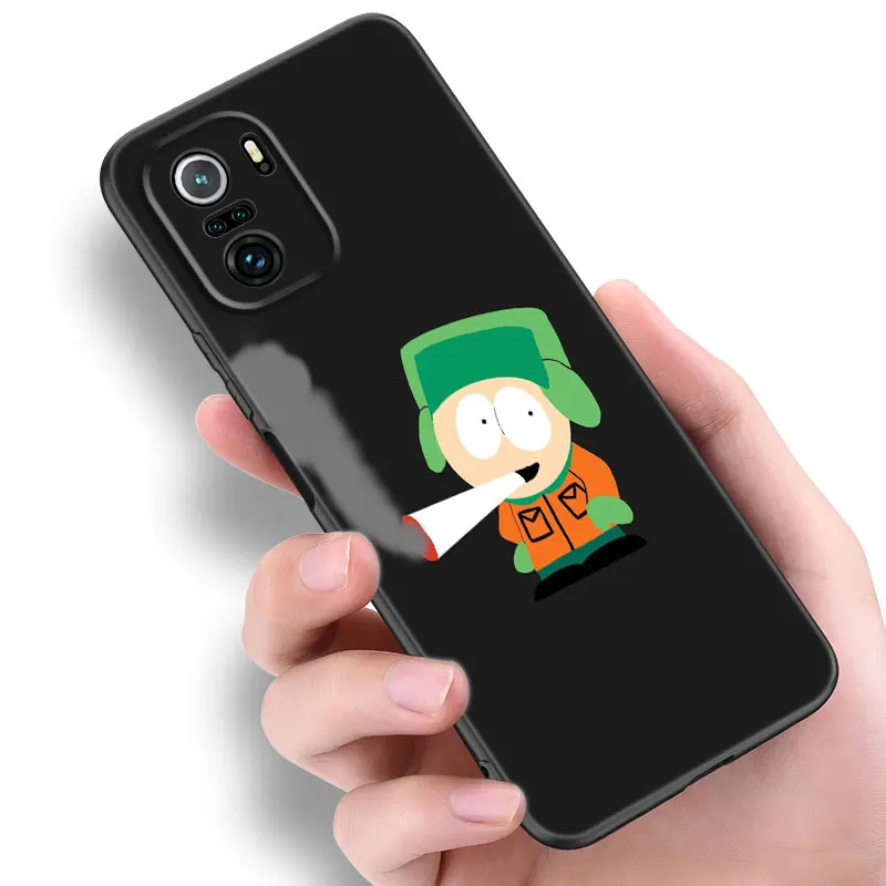 Funny S-South Park Black Silicone Phone Case For Xiaomi 11 Lite 10T 11T 13T 14 Pro POCO M3 M4 M6 X3 NFC X4 X5 Pro F5