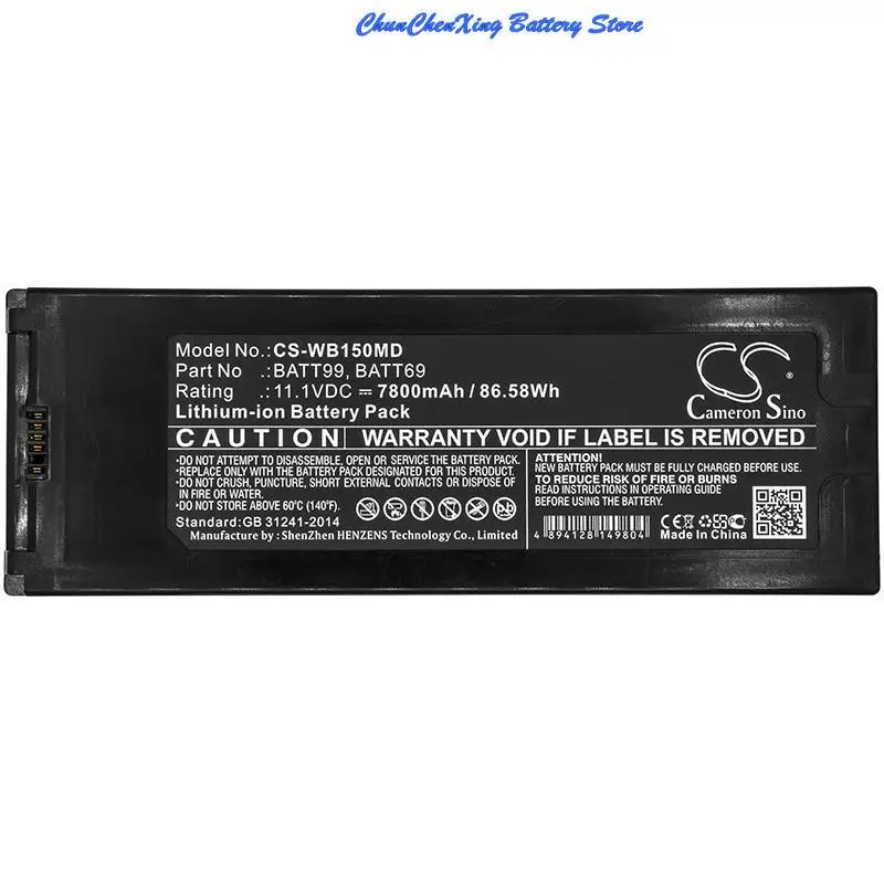 

7800mAh/10200mAh Battery BATT99 BATT69 for Welch-Allyn Connex Spot, CP150, VSM 6000 6300 6400 6500 6700 6800 +TOOL