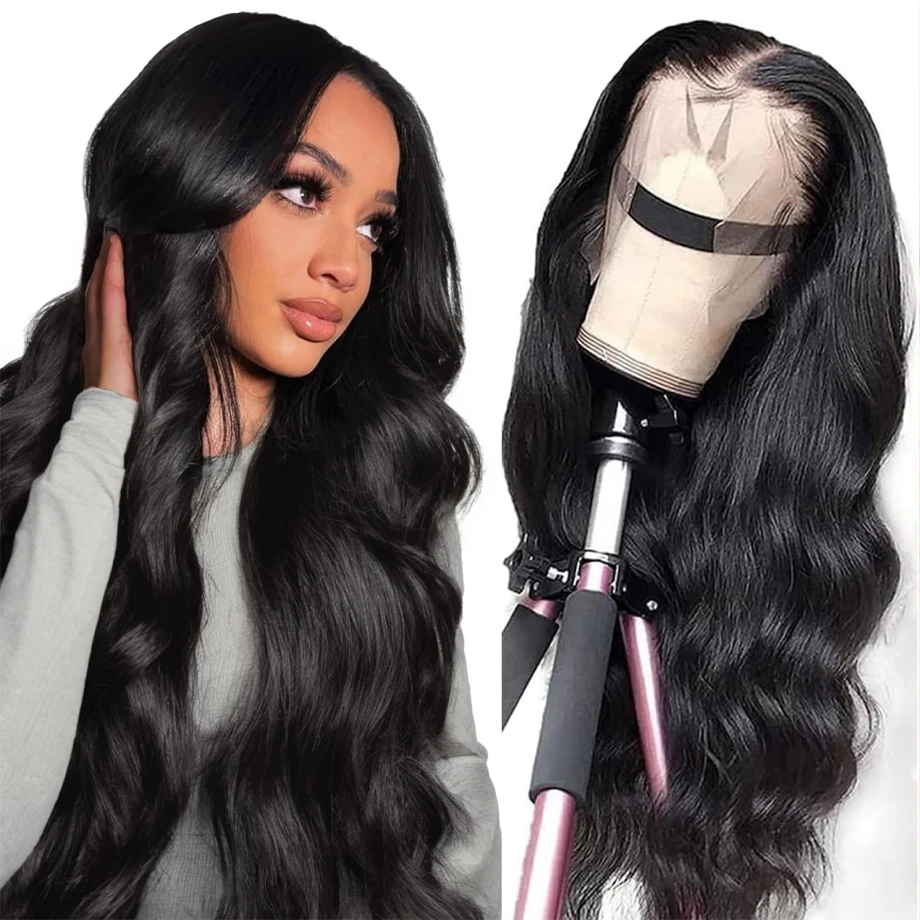 34 36 Inch Body Wave HD Transparent 13x6 13x4 Lace Frontal Human Hair Wigs Brazilian Remy 180 Density 4x4 Front Wig For Women