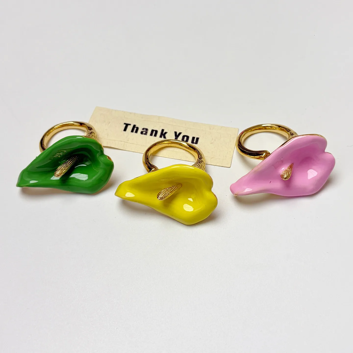 New Calla Lily Ring Light Luxury High Grade Fashion Personality Flower Open Band for Women
