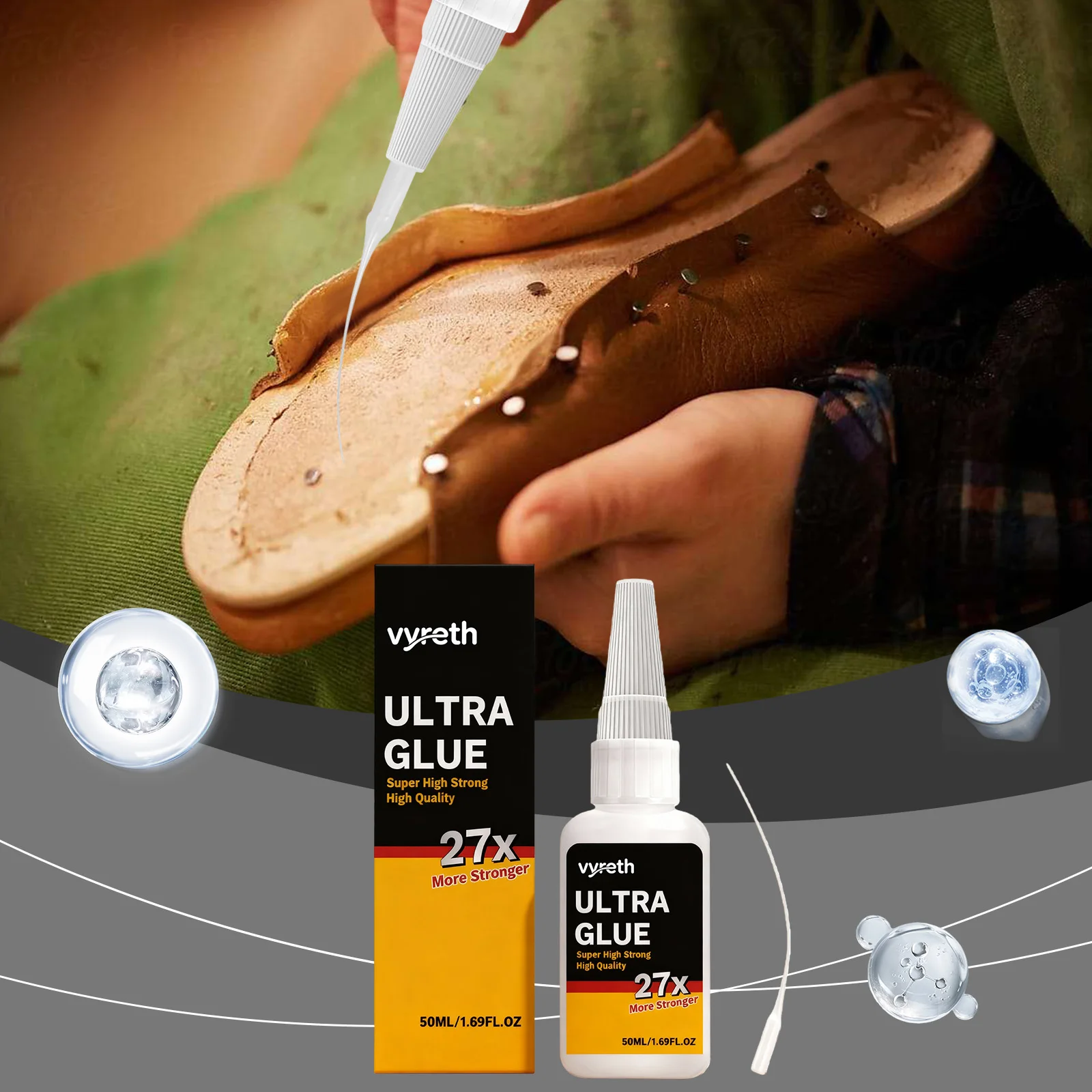 Multi-Purpose AdhesiveLiquid patch design, seamless, waterproof, oil-resistant, transparent and long-lasting strong adhesive.