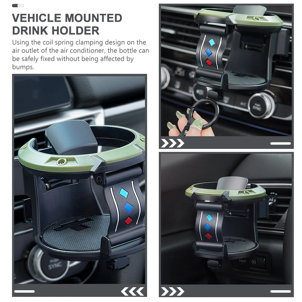 

Car Cup Holder Air Vent Mount for Drink Bottle Mobile Phone Ashtray Universal ABS Material with Hook Multi Function