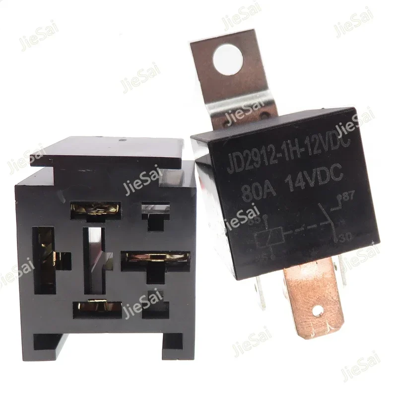 Automotive Relay 4Pin 5PIN 80A 12v 24v 36v 48v Large Current Socket/Direct Current Car Relay With Iron Mounting Hole