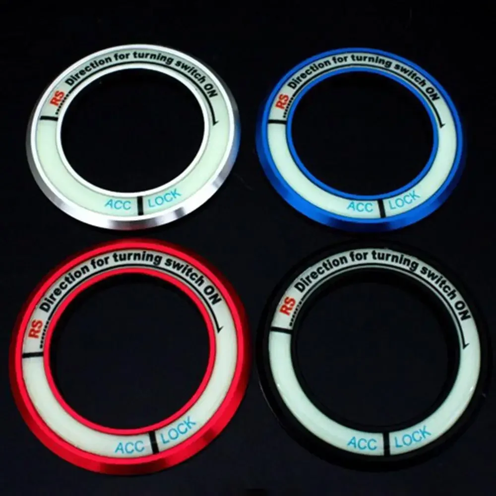 OPtional Color Luminous Car Key Coil Decor Hole Ring With Pattern Ford For Chevrolet