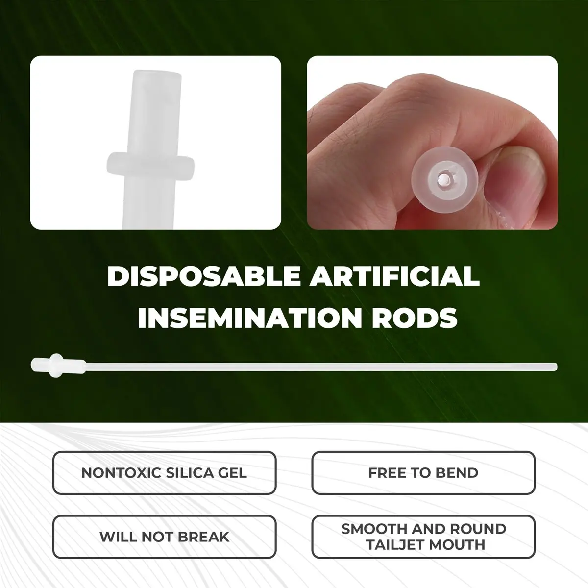 AA83 30 Pcs Disposable Artificial Insemination Rods Tube for Dog Goat Sheep Breed Rod Test Tube