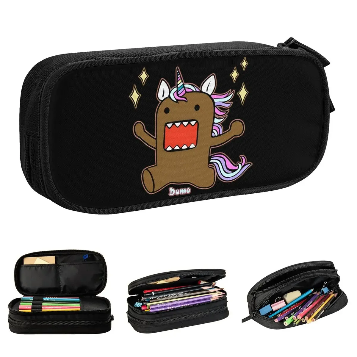 

Domo Kun Unicorn Pencil Case Pencilcases Pen Box for Student Large Storage Bag Students School Gifts Stationery