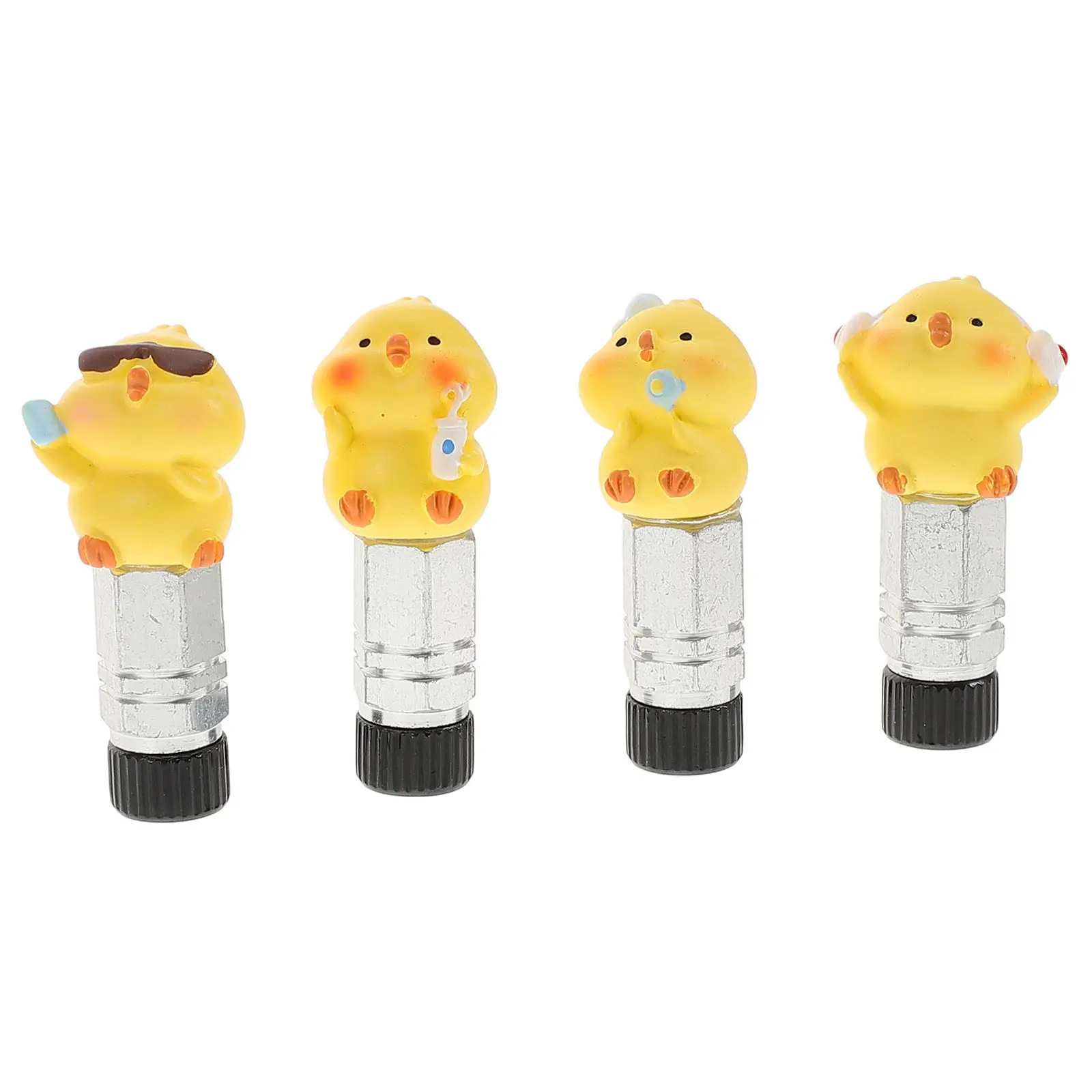

4Pcs Tire Valve Caps Set Core Decoration Creative Adapter Quick Inflate Bike Valve Stem Covers Stylish Cycling Accessories