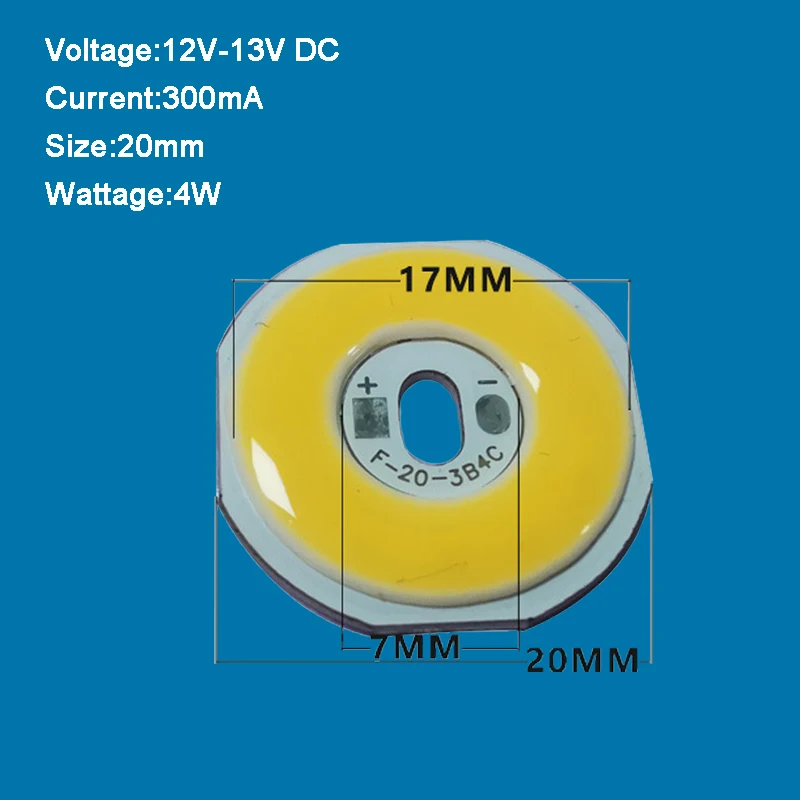 Input 12V 36V 300mA White Warm 4000K LED COB Light + Annular Substrate