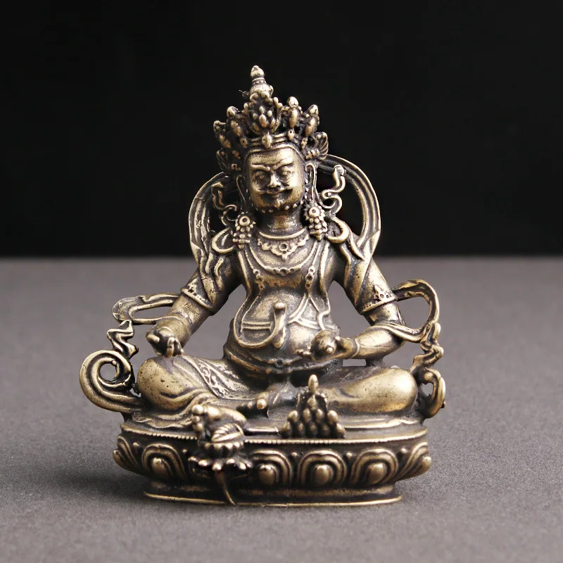 

Brass Antique Yellow God Of Wealth For Xizang Buddha Decorations