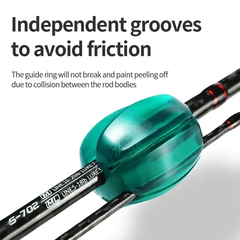 Two piece fixed fishing rod ball protection fishing rod mini anti-collision green Rod Ball  Fishing Accessories