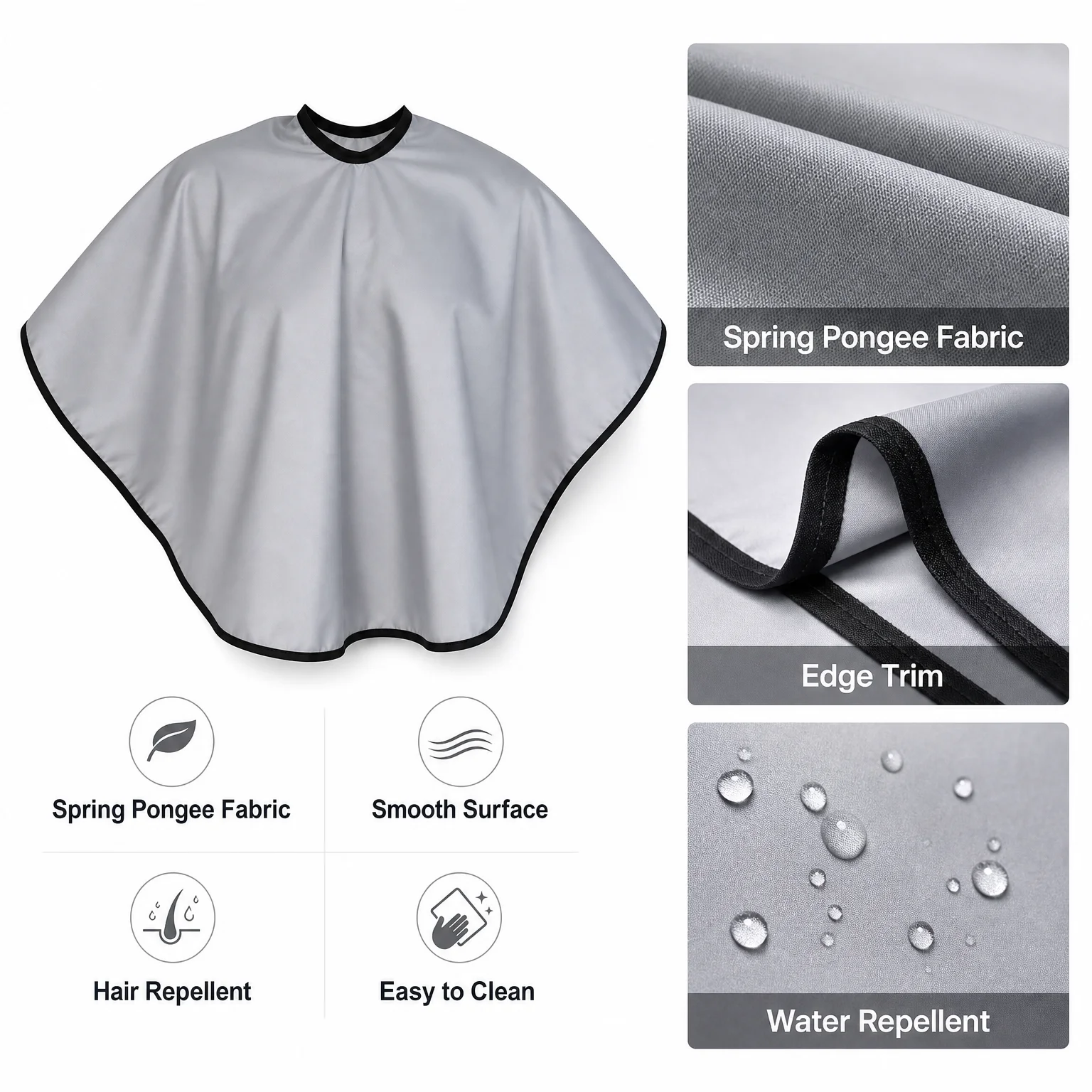 Hair Dye Tools Short Square Black Waterproof Hairdressing Salon Barber Hair Cutting Cape Cloth Wrap Hairdressing Cape Barber