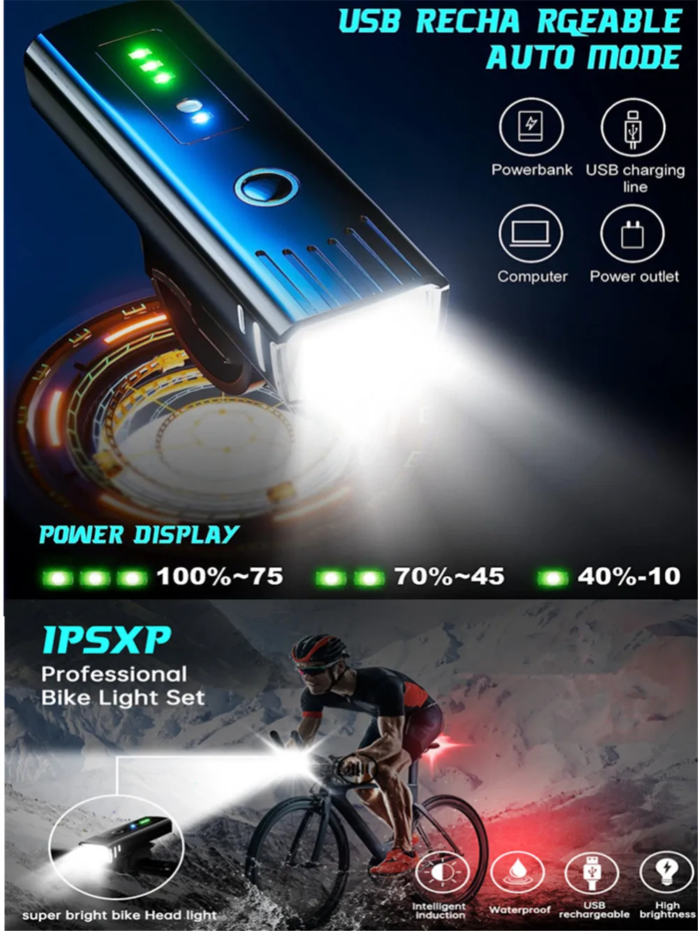 AliExpress 1500mah Cree Xpg Lights For Bike Lighting Smart Auto Induction Front Bicycle Flashing Running Light