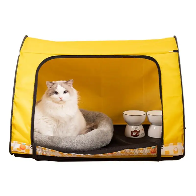 Cat Tent Indoor Anti-Scratch Oxford Cloth Cat Playpen Foldable Breathable Mesh Zipper Closure Nesting House Stable pet Supplies