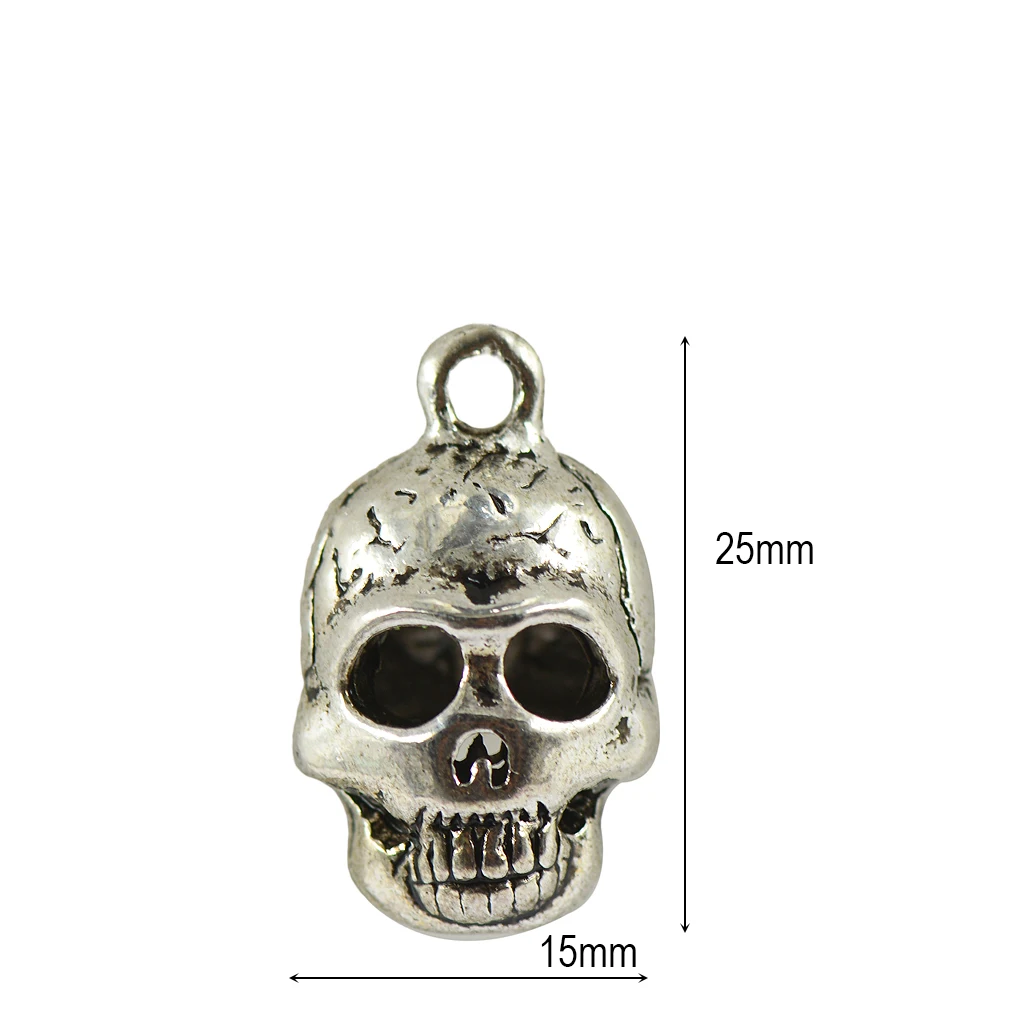 10 pcs 3D motor Punk Halloween Rock and Roll Skeleton Hollow Skull Head Pendant for DIY necklace keychains