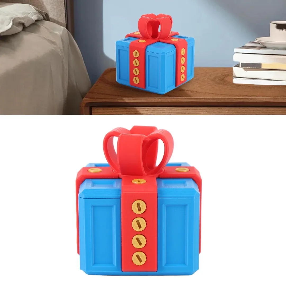 2025 صندوق هدايا مزعج جديد مع مسامير صندوق مزحة كبير ثلاثية الأبعاد تماثيل مطبوعة المنمنمات بطاقة الحاويات هدية للمتعة