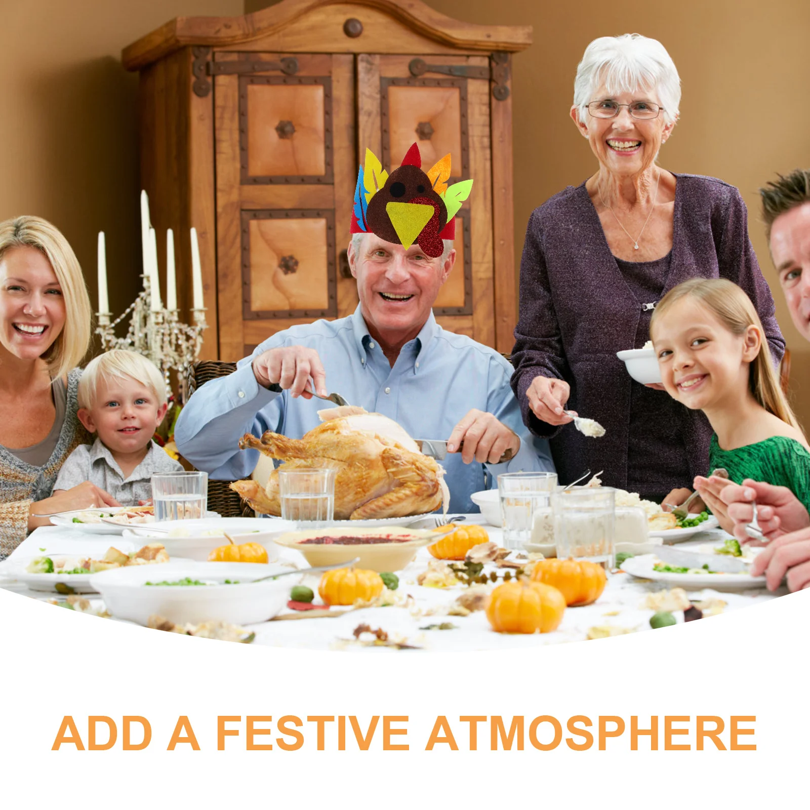 

Thanksgiving Turkey Headband Soft Material Colorful Turkey Hairband Holiday Party Headwear Festive Hair Decoration