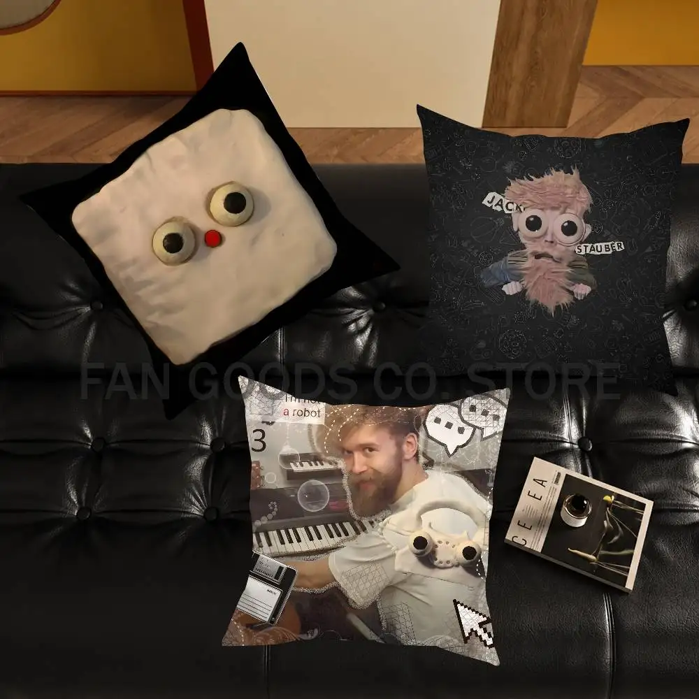 J-Jack Stauber Album Printed Pillow Cover Cushion Case Simple Sofa Pillow Case No Pillow Core