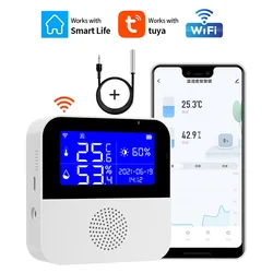 WiFi Function Tuya Smart Life Home App Indoor Living Room Office With Backlight LED Digital Display Temperature Humidity Sensor