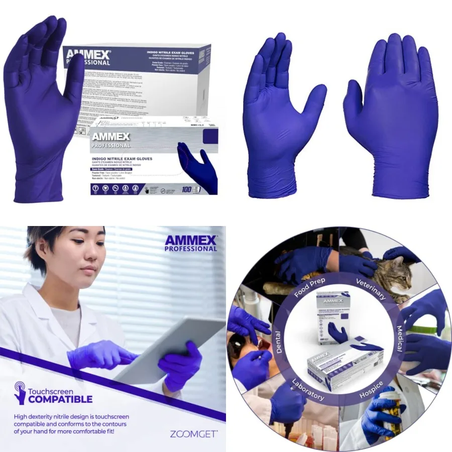 

Indigo Nitrile Exam Gloves, 3 Mil, Latex Free, Powder Free, Textured, Disposable, Non-Sterile, Food Safe