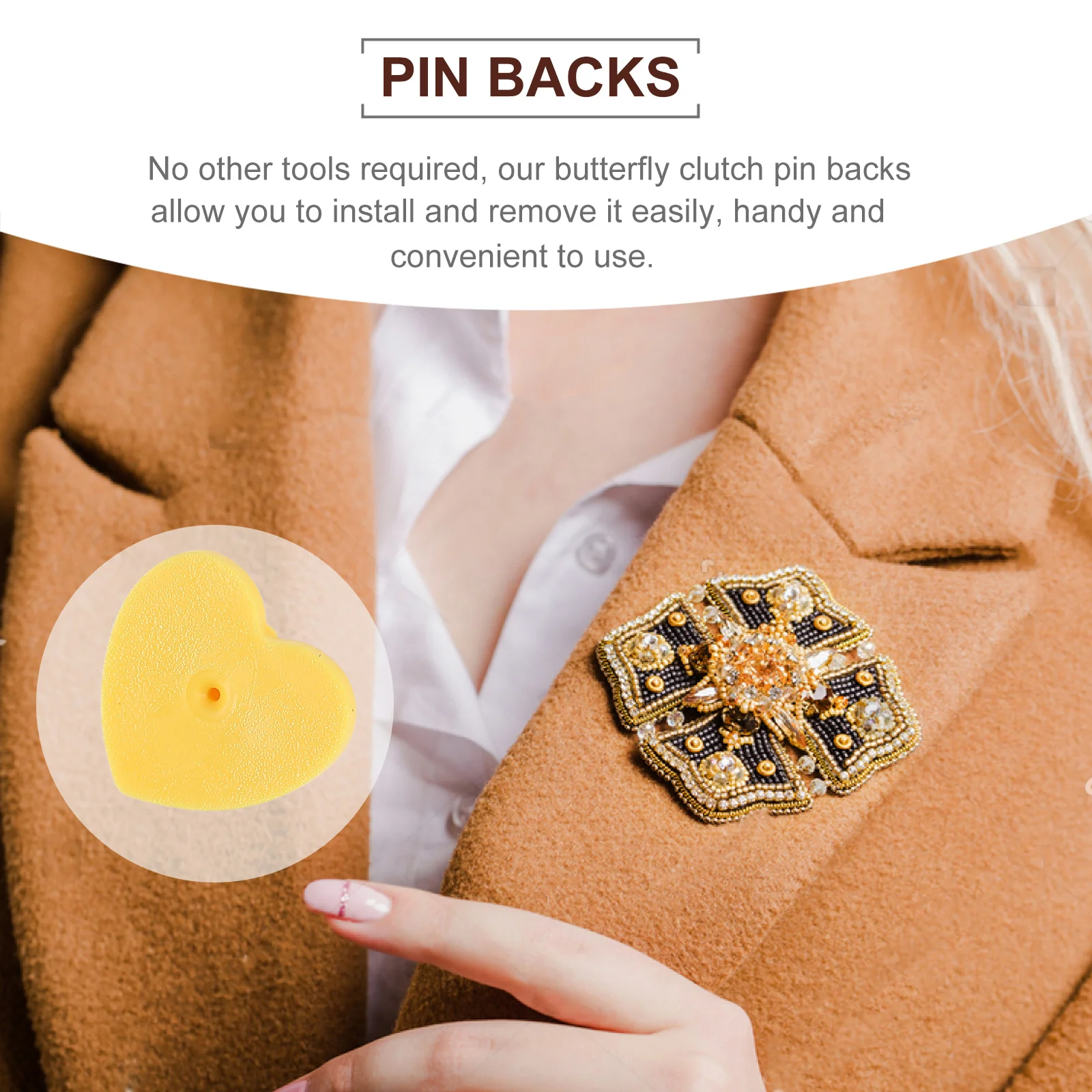 100 قطعة شكل قلب دبوس الظهر حفظ أصحاب القابض قوي ل دبابيس التلبيب التعادل المسامير شارة آمنة دبوس قبعات مخلب الداعمة #4