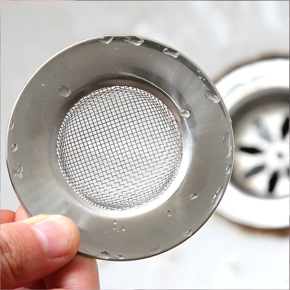 7.5cm Stainless Steel Sewer Filter Sink Strainer Drain Waste Kitchen Accessories Bathroom Hair Colander Home Cleaning Tool