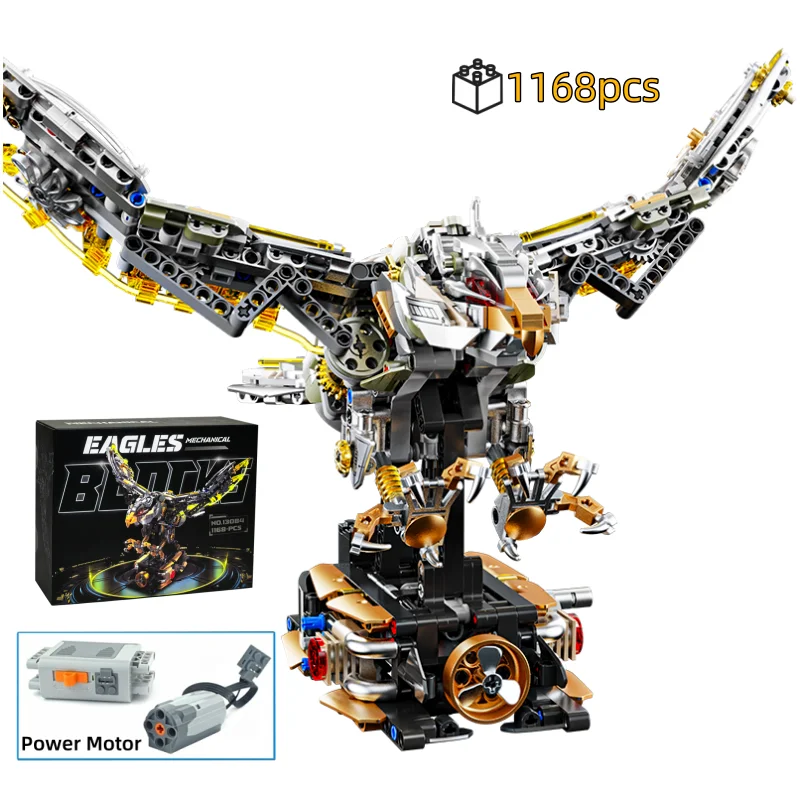 

1168PCS Mechanical Eagle Building Blocks Model Children's Power Motor Bricks DIY Toys for Christmas Birthday Gifts For Kids