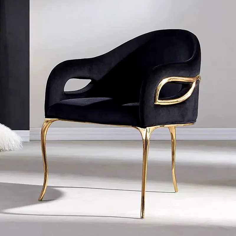

Pure copper household dining chair modern light luxury design high bar