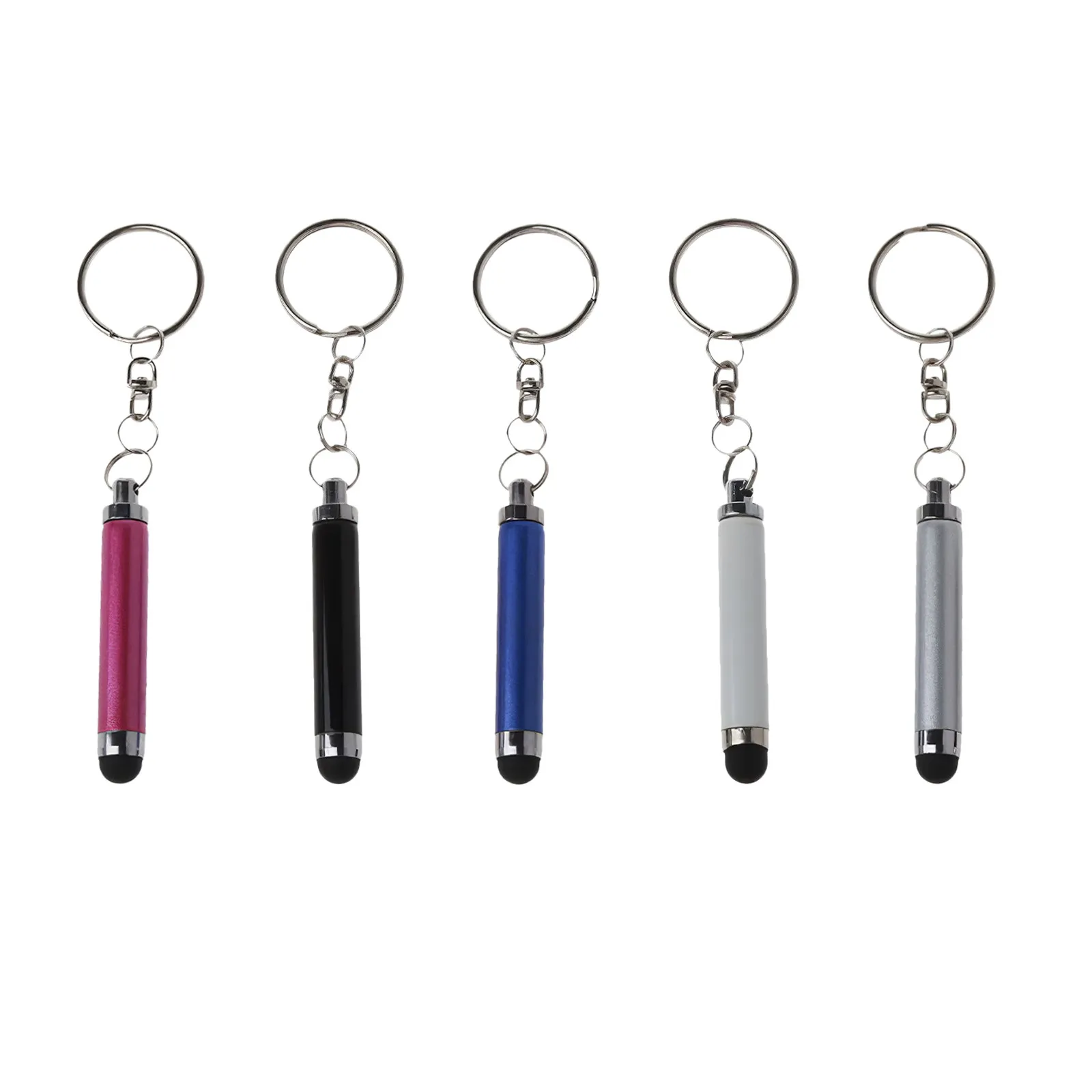5 Pcs Stylus for Touch Screens Keychain Portable Pen Mini Touchscreen with Keyring Universal Pens Chains
