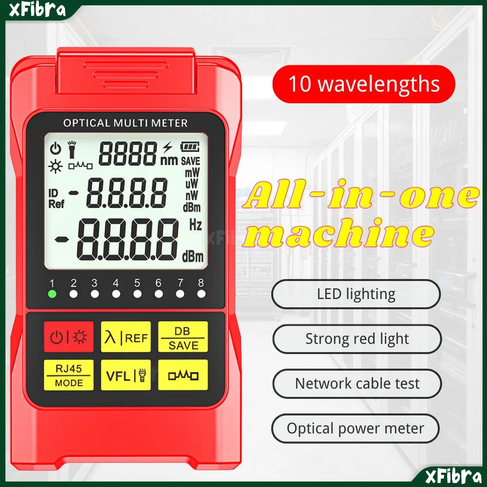 

Mini Integrated Optical Power Meter Red All-In-One Multifunctional Light Source Attenuation and Fault Tester