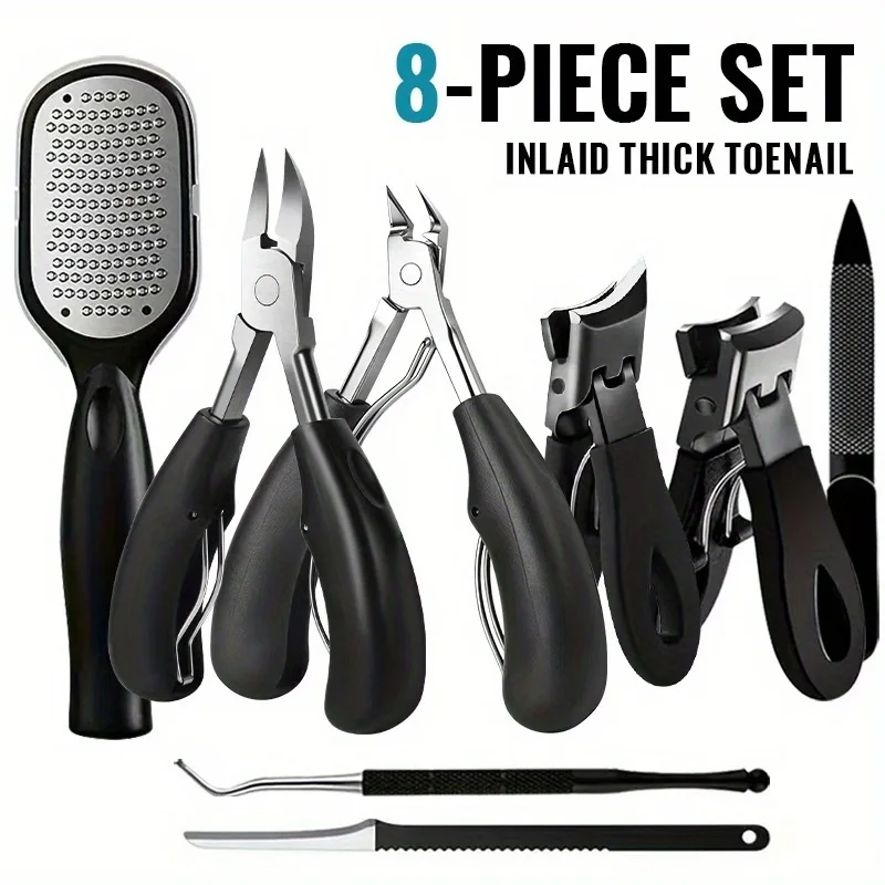 

Профессиональные кусачки для ногтей 8 в 1 из нержавеющей стали для толстых и вросших ногтей на ногах, с косыми лезвиями в форме орлиного когтя