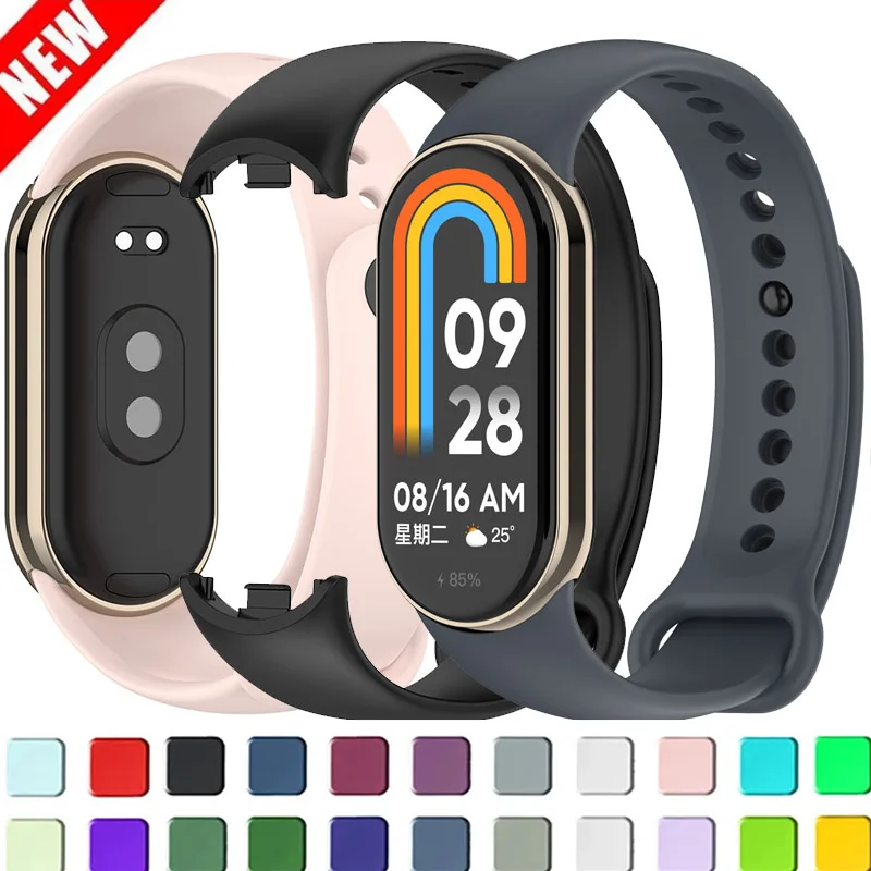 Silicone Strap For Mi band 9 xiaomi 8 NFC Bracelet Sport Belt Replacement Smartwatch Bracelet Watchband Xiaomi Mi Bands 8 Straps