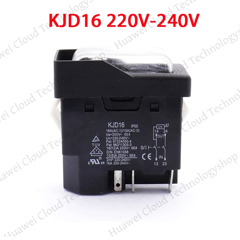 Kjd16 220v-240v 120v 4/5 pinos botão magnético liga/desliga com proteção contra sobrecarga uvlo para peças sobressalentes de ferramentas elétricas