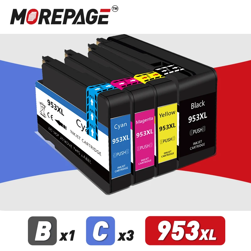 

Картриджи Morepage 953XL для HP953 HP 953 XL, совместимые с принтером Officejet Pro 7720 7730 7740 8710 8715 8718 8720