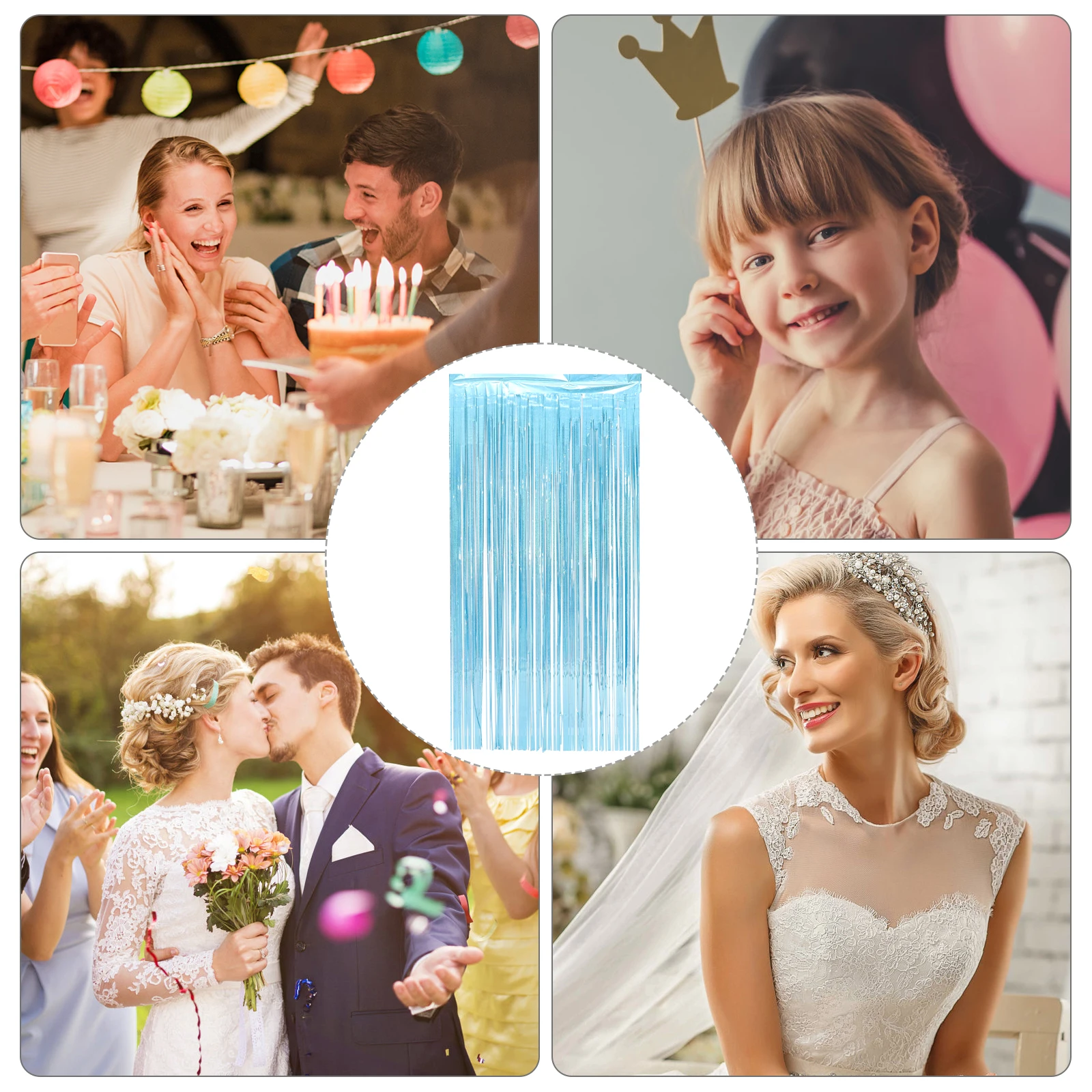 

Foil Fringe Curtain Tassels Disco Party Decorations Streamer Bridal Door Curtains Plastic Premium Material Lovely Beautiful